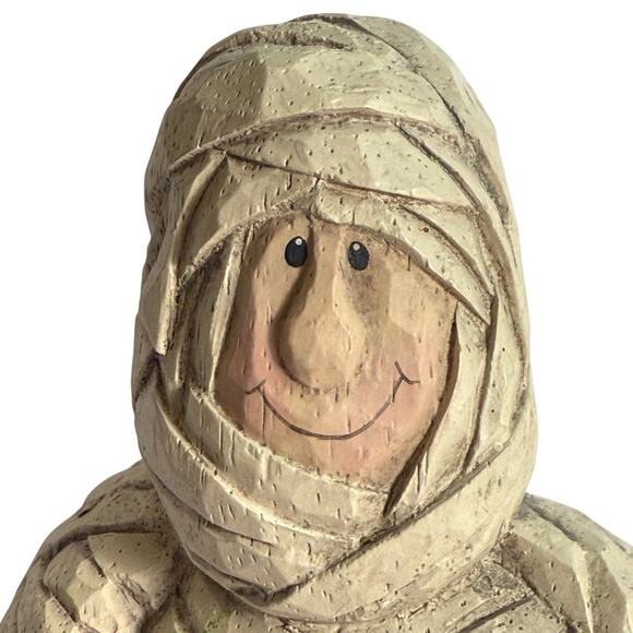 Eddie Walker MidWest of Cannon Falls Halloween Mummy Jack O Lantern Figurine 7” - Picture 2 of 13